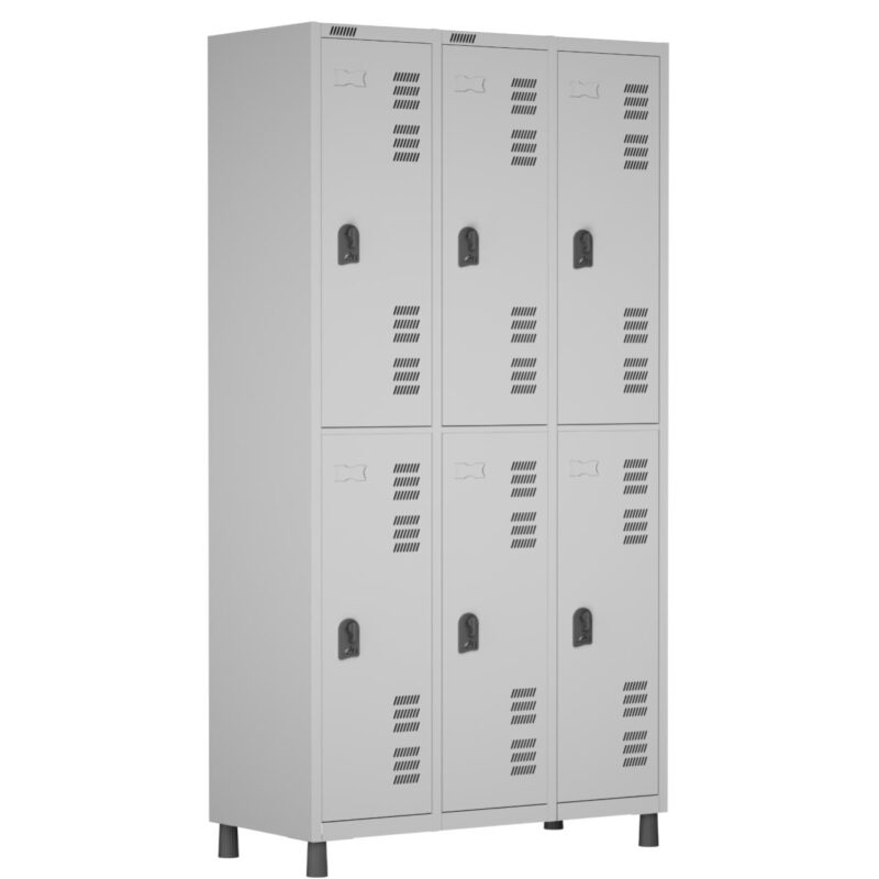 Roupeiro LOCKER de Aço c/ 06 PORTAS GRANDES – 1,90×0,96×0,40m – CZ/CZ – W3 – 11014 BRITTO Móveis para Escritório Roupeiro de Aço 2