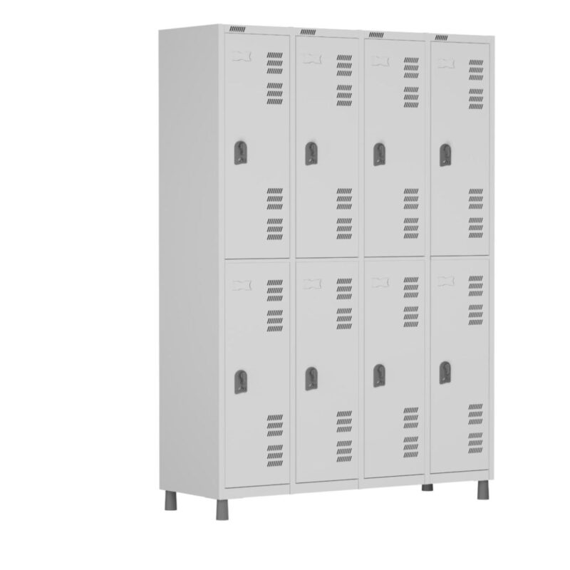 Roupeiro LOCKER de Aço c/ 08 PORTAS GRANDES – 1,90×1,28×0,40m – CZ/CZ – W3 – 11015 BRITTO Móveis para Escritório Roupeiro de Aço 2