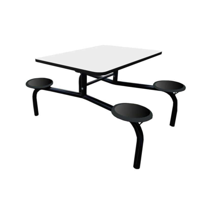 Mesa para Refeitório Fixo 04 Lugares MDP BRANCO DE 25 MM 50052 BRITTO Móveis para Escritório Fixo 2