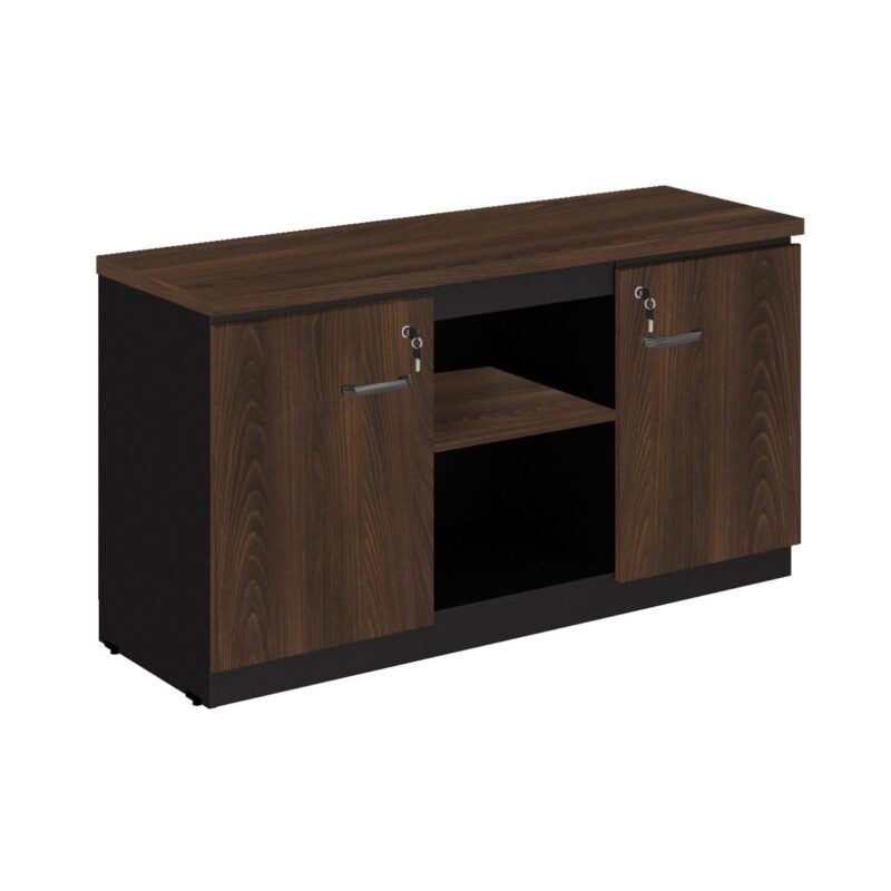 Armário Baixo Credenza – 1,35×0,72X0,45m MARSALA / PRETO – 51010 BRITTO Móveis para Escritório Linha 30 mm 2